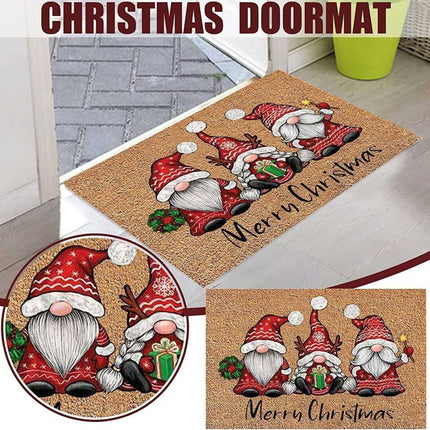 Merry Christmas Door Mat Floor Rug Xmas Home Decoration Non Slip Flannel Carpet