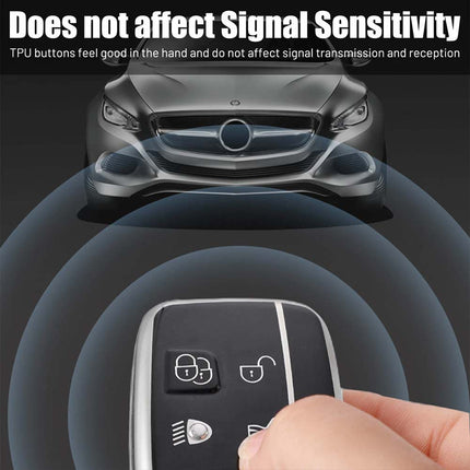 Car Key Case Fob Shell Cover + Keyring For Range Rover Sport Evoque Jaguar