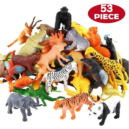 Mini Jungle Animal Figures 53 Pieces Toy Set