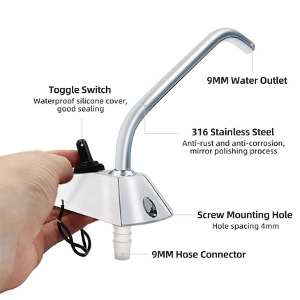 12V Electric Water Pump Faucet Tap & Switch For Boat/Caravan/Motorhome/RV