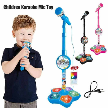 Kids Microphone With Stand Karaoke Song Music Instrument Toys Birthday Gift