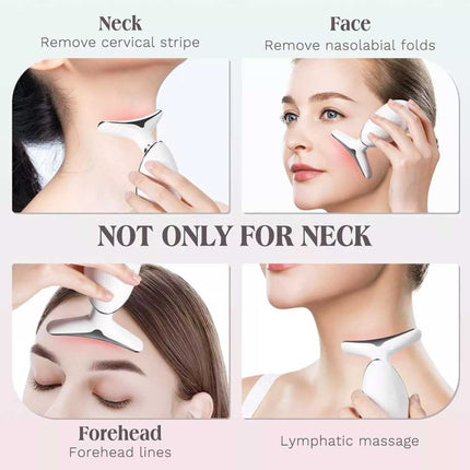 Neck Face Lifting Massager Skin Tighten Device LED and Anti Wrinkle Double Chin