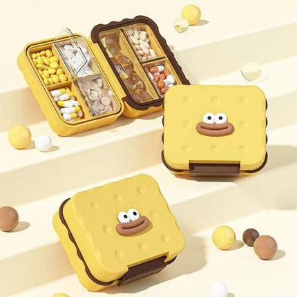Cute 7-Compartment Pill Box Waterproof, Damp-Proof Mini Travel Pill Case