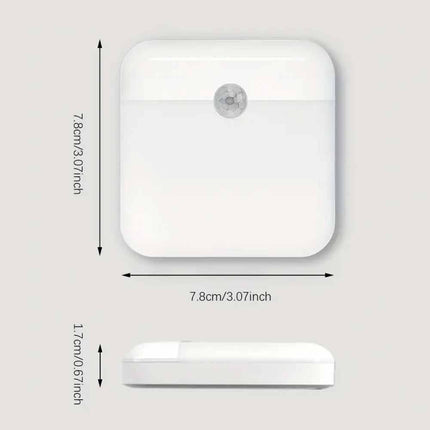 USB Rechargeable Magnetic PIR Motion Sensor Night Light, Dual Color LED Lamp for Bathroom Closet Stairs