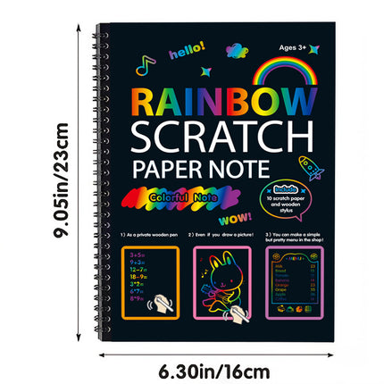2x Scratch Art Book Magic Rainbow Coloring Book with Scribble Board