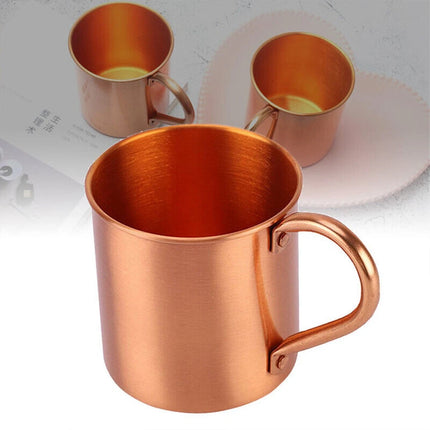 450ML Pure Copper Moscow Mule Mug, Gold Copper Drinking Cup for Coffee Beer Cocktail & Camping