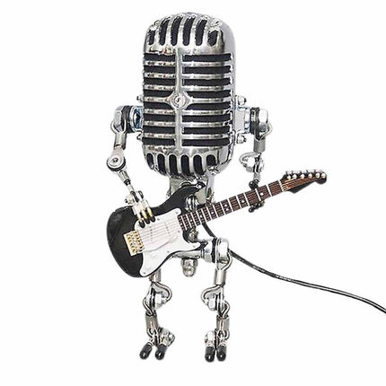 Microphone Robot Lamp with Guitar Lights Table Desktop Decorations USB Charging