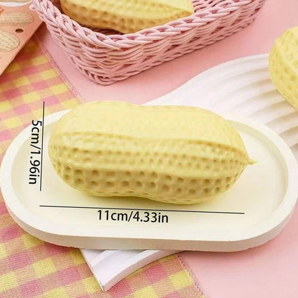 Single Peanut Shaped Silicone Squeeze Toy, Portable Stress Relief Tactile Fidget Toy