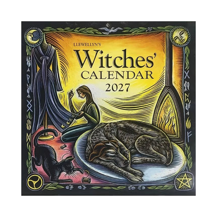 2027 Witches' Wall Calendar, Monthly Art Home Decor Calendar