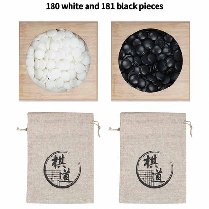 Wooden Portable Weiqi Go Game Set, Traditional Chinese Timber Strategy Board Game Gift