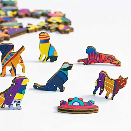 Unique Cat Pattern Wooden Puzzle | Irregular Shapes Leisure Toy (A3 Size)