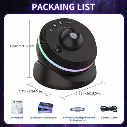 13-in-1 Planetarium Galaxy Projector, LED Space Mood Lamp for Kids, Adults & Baby Bedroom Decor