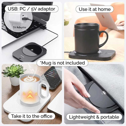 3 Levels Smart USB Coffee Mug Warmer Tea Milk Cup Heater Pad Heating Plate