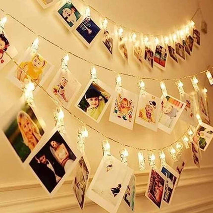 6M Battery Powered LED Photo Clip String Lights, 40 Clips Picture Hanging Lights for Photo Wall Decor