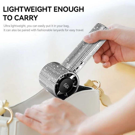 S5 portable handheld LED display turbofan with 199 speed adjustment, mini personal portable small fan