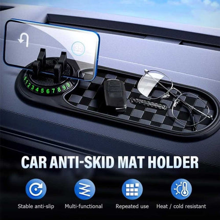 Rotatable Phone Holder for Car: Anti - Slip Dashboard Mat GPS Bracket Mount