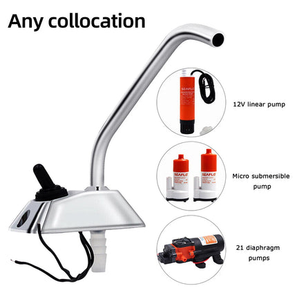 12V Electric Water Pump Faucet Tap & Switch For Boat/Caravan/Motorhome/RV