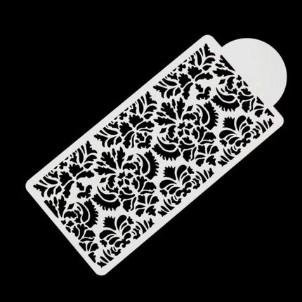 2x Side Fondant Damask Decor Lace Baking Tool Mould Flower Border Cake Stencil