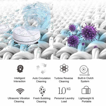 USB Powered Portable Ultrasonic Turbine Mini Washing Machine