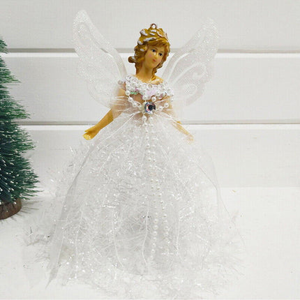 22×13cm Christmas Angel Fairy Tree Topper - Festive Xmas Ornament Decoration