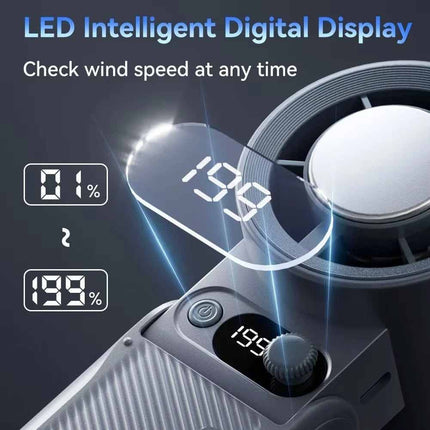 Handheld Turbo Cooling Fan USB Rechargeable 6000mAh Portable Fan Adjustable Airflow