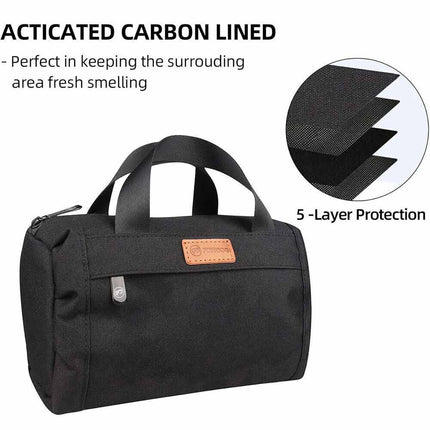 Smell Proof Pouch, Black Large Odor Proof Bag Carbon Lined Smoking Stash Case