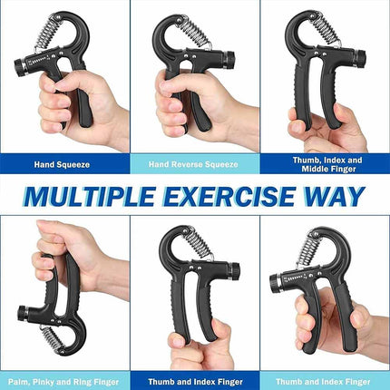 2 Pack Adjustable Hand Grip Strengthener, 5-60kg Resistance Hand Exerciser
