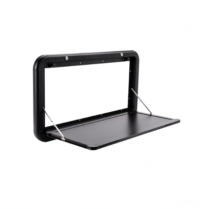 White Caravan Picnic Table with LED Lighting & Backing Plate, 800 x 450 mm