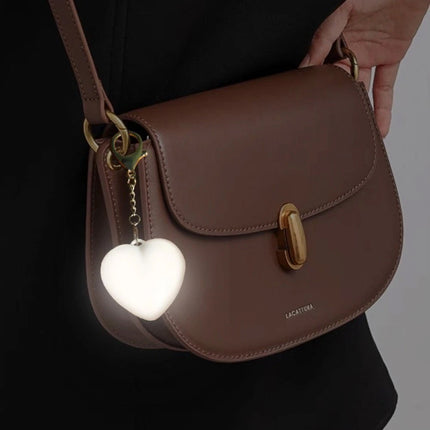 2-Pack Rechargeable Heart-Shaped Keychain Mini LED Flashlight: Light-Touch Sensitive (Bag Not Included)