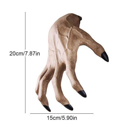 Scary Resin Hand‑Claw Wall Pendant, Halloween Art Craft Party Decoration Ornament