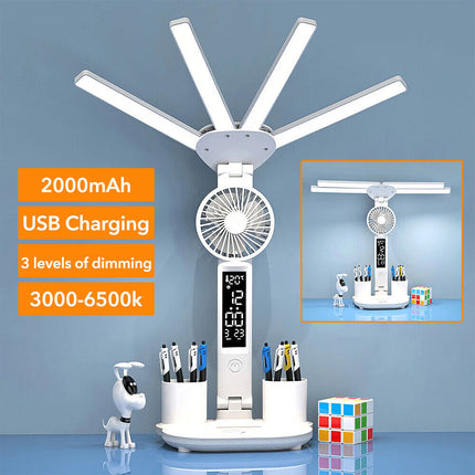 4 IN 1 LED Desk Lamp with Fan Dimmable Reading Lamp Reading Table Night Light