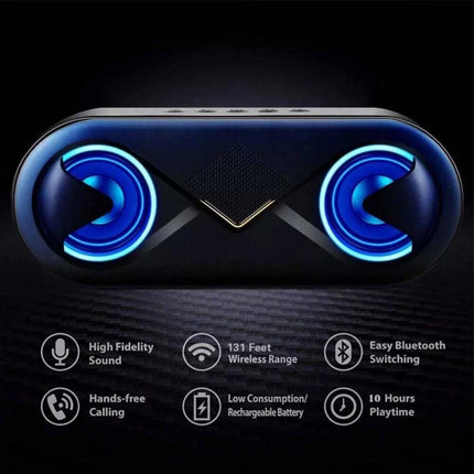 Ultra Loud High Bass Portable Wireless Outdoor Bluetooth Speaker - Black