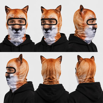 3D Animal Ski Balaclava, Full Face Mask With Ears, Winter Hat for Motorcycle & Snowboarding