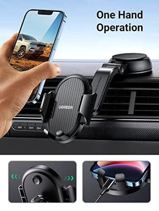 UGREEN Car Phone Mount Dashboard Suction Holder Compatible with 4.7-7.2'' Phones