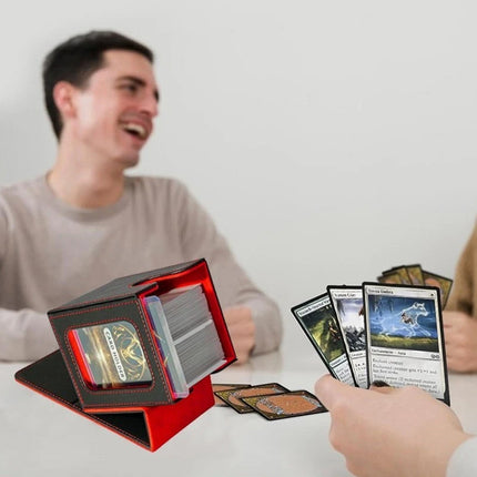 PU Leather Card Deck Box Magnetic Commander Trading Card Storage Box For TCG MTG Collection