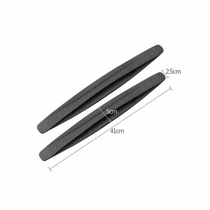 2PCS Car Carbon Fiber Anti-rub Unique Black Strip Bumper Corner Protector Guard