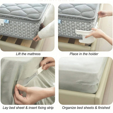 4PCS Bed Sheet Mattress Holder Fastener Grippers Firm Tight Easy Installation