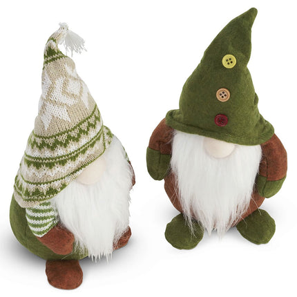 2Pcs Fluffy Bearded Christmas Gnome Ornaments Tabletop Xmas Decor
