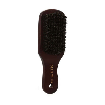 Natural Bristle Paddle Hair Brush, Anti-Static Scalp Massage & Beard Grooming Brush with Dark Wood Handle