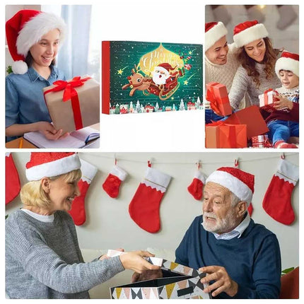 24 Days Countdown Christmas Socks Advent Calendar Present for Men Women