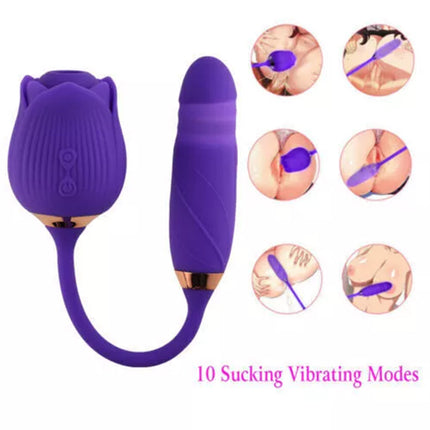 Clit Sucking Vibrator Oral Thrusting G spot Dildo Bullet Sexy Toys for Women