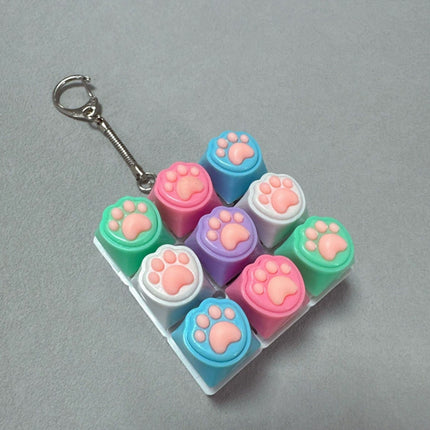 9-Key Keyboard Fidget Clicker Toy, Button Finger Keycap Stress Relief Toy