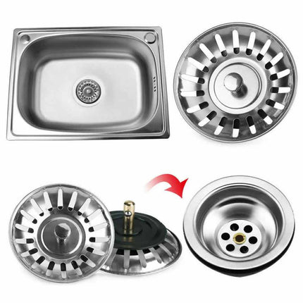 2X High Quality Stainless Steel Kitchen Waste Sink Drain Strainer Plug Stopper