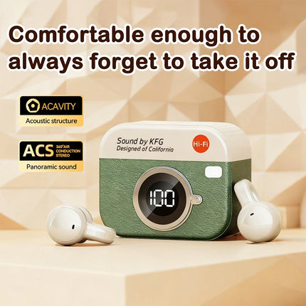 Wireless Clip-On Open Ear Earbuds, Bluetooth Headset Compatible with All Smartphones