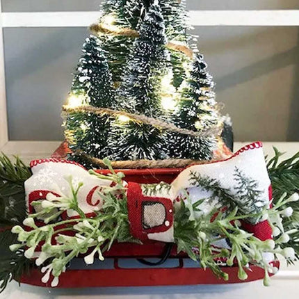 Christmas Decoration Red Truck w/ LED Lights Xmas Tree Centerpiece Table Adornment