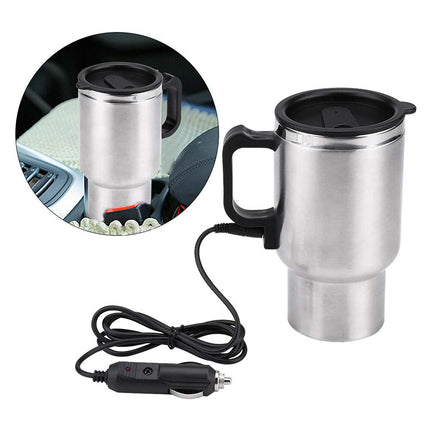 12V Car Electric Kettle Heating Cup Coffee Tea Mug Pot Stainless Steel Bottle