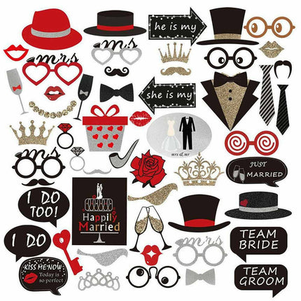 54X Party Props Photo Booth Moustache Engagement Wedding Married PhotoboothFunny