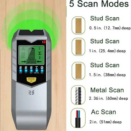 5 IN 1 Electric Detector Wall Wood Metal Sensor Wire Stud Finder Cable Scanner