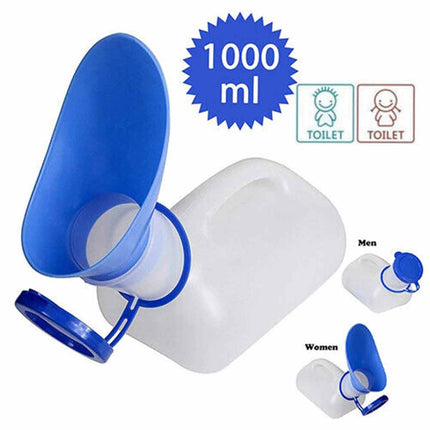 1000ML Urine Pee Bottle Long Neck Incontinence Container for Men, Spill proof Lid