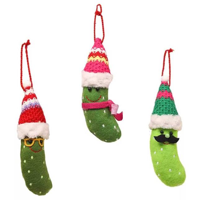 3Pcs Christmas Cartoon Banana Hanging Pendant Xmas Decoration for Home Ornaments